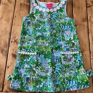 Lilly Pulitzer Blue and Green Dress with White Accents
